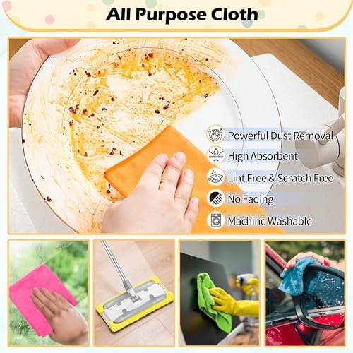 FIXSMITH Microfiber Cleaning Cloth, 50 Pack Cleaning Rags, Cleaning Towels - Image 4