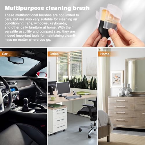 Car Interior Detailing Brush, Curved Design Car Cleaning Brush Dust Collectors - Image 6
