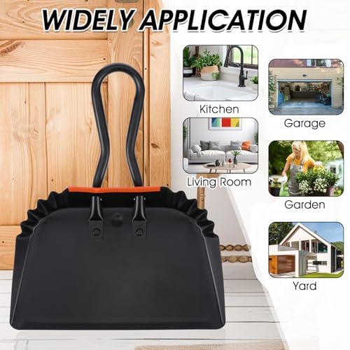 4 Pack 12 inch Heavy Duty Metal Dustpan Large Wide Dust Pans - Image 7
