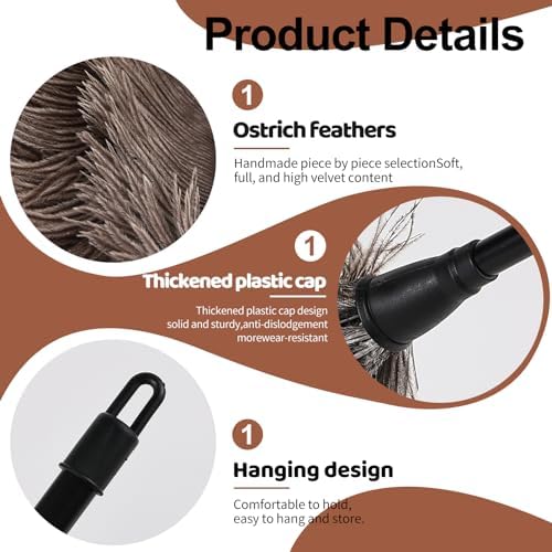 Ostrich Feather Duster-14.9 Inch Mini Natural Feathers Dusters - Image 3