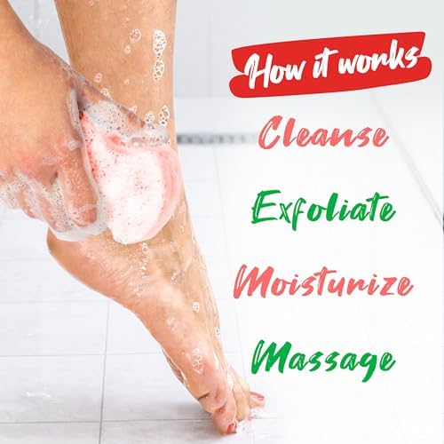 Spongeables Pedi Scrub Foot Exfoliating 20+ Wash Sponge, Watermelon - Image 4