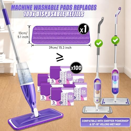 Wet Dry Mops for Floor Cleaning: Spray Mops Hardwood Floor Mop Refillable - Image 2