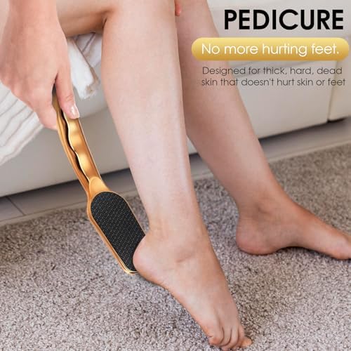 Nano-Glass Foot File Gold, Ergonomic Handle Foot Care Tool - Image 4