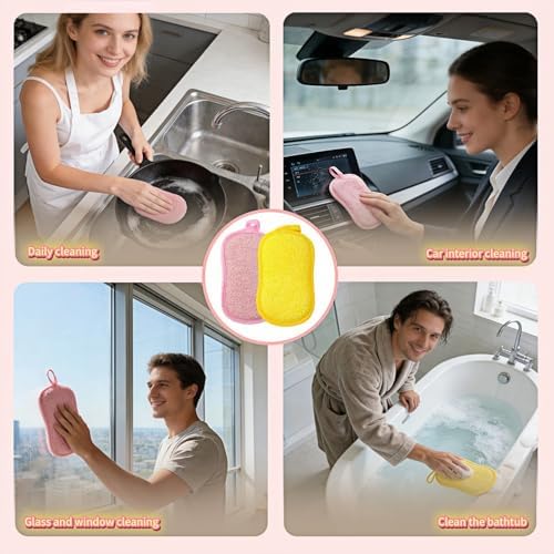 Dual-Sided Kitchen Scrubbing Sponges, Heavy Duty Non-Scratch Cleaning Sponges - Image 6