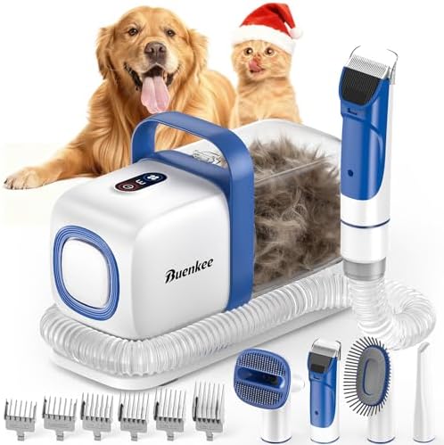 Buenkee Dog Grooming Vacuum Kit, 15000Pa Clipper, Shedding Brush by Buenkee
