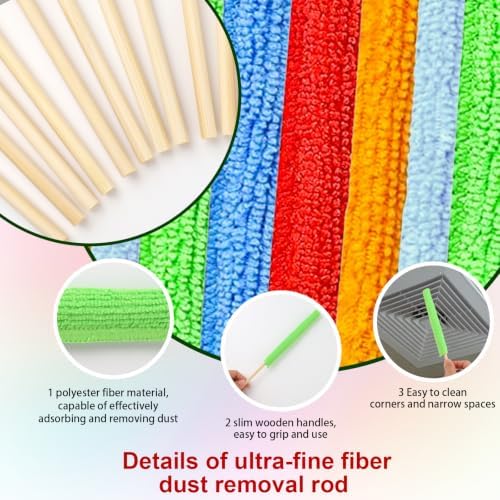 12 PCS Microfiber Detail Duster Sticks - Image 3