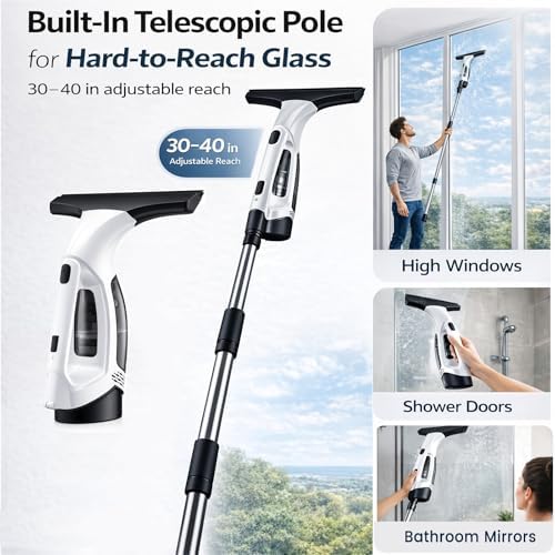 Window Vacuum Squeegee Cordless Electric 2000Pa - Image 2