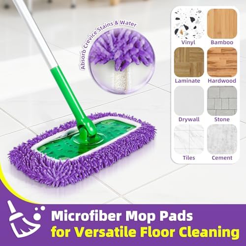 Reusable Mop Pads for Swiffer Swiffer Sweeper Mop, Microfiber Chenille Pads - Image 5