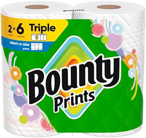 Bounty Select-A-Size Paper Towels, 2 Triple Rolls = 6 Regular Rolls by Bounty