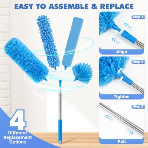 94'' Cobweb Duster with Extension Pole, Spider Web Brush - Image 4