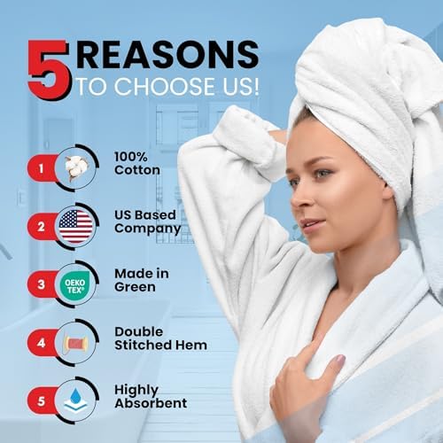 Infinitee Xclusives 100% Cotton Bath Towel Set – 8 Piece Bathroom Towel Set - Image 2
