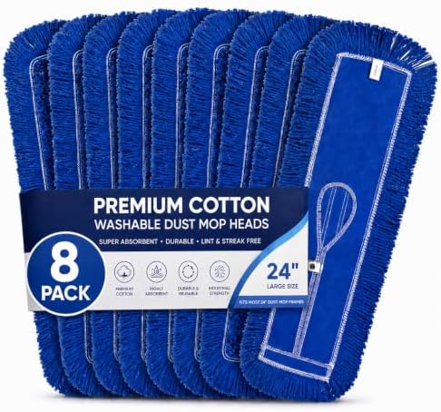 iDeaology - 24-Inch Washable Dust Mop Heads – Full Cloth, Extra Durable by Unknown