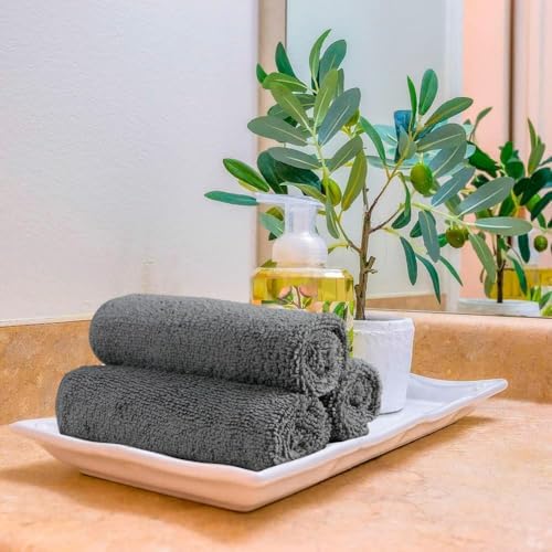Orighty Washcloths Bulk, 100 Pack Microfiber Face Towels, 12x12 Inch Grey - Image 6