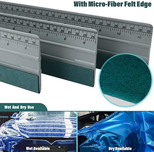 EHDIS Large Vinyl Squeegee Window Tint Tool 3PCS Big Size Felt Edge Wrap Scraper - Image 5