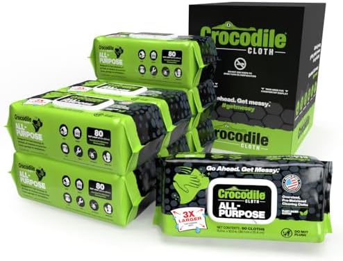 Crocodile Cloth All-Purpose Plant-Based Cleaning Wipes, 8 Packs by CrocodileCloth