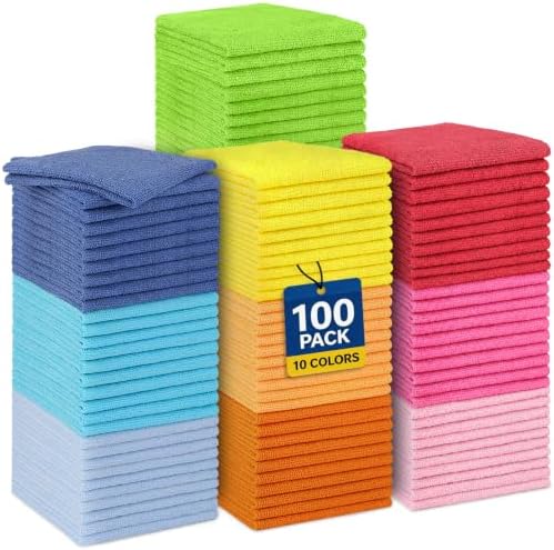 HOMEXCEL Microfiber Cleaning Cloth 100 PK, Towels by HOMEXCEL