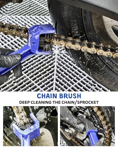Motorcycle Cleaning Brush Kit 6 Pack, Easy Reach Brush, Chain Brush, Wool Wash - Image 6