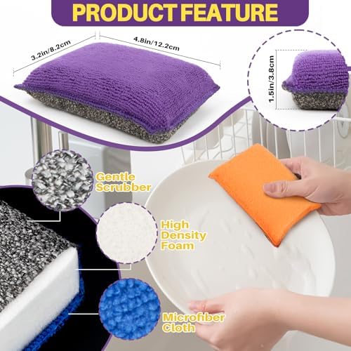 MAQIHAN 8 Pack Microfiber Dish Scrubbers - Image 7