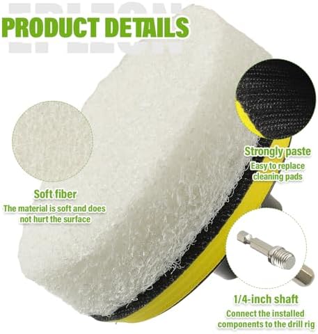 4 Inch Drill Brush Scrub Pads Cleaning Kit, 5X Faster Cleaning, Reusable Double - Image 3