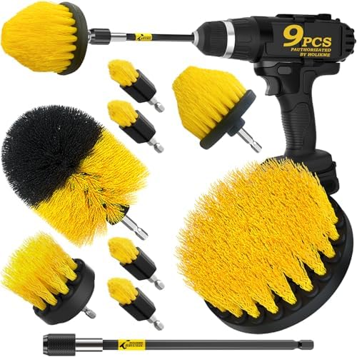 Holikme 9Pack Drill Brush Attachments Set，Power Scrubber Kit by Holikme