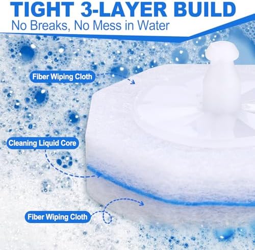 100 Pack Toilet Brush Refills, Disposable Toilet Cleaning Pads - Image 3