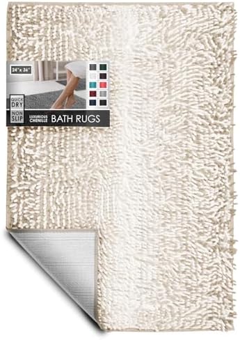Hearth & Harbor Bathroom Rugs, Chenille Bath Mat by HearthHarbor