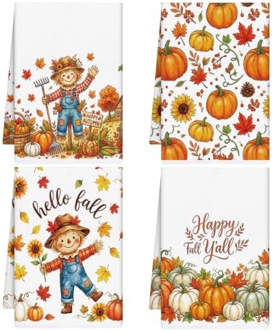 Fall Scarecrow Kitchen Towels by VISSTREE