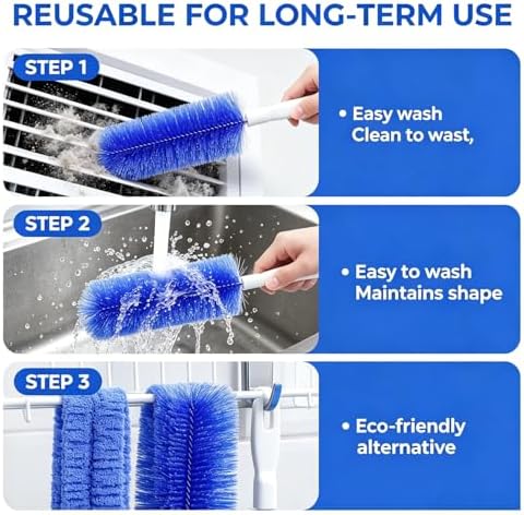 Bendable Microfiber Head, Reusable Dust Remover，Fan Cleaning Brush Washable and - Image 6