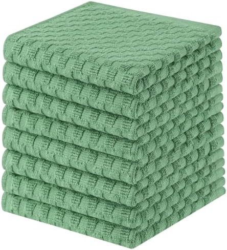 Homaxy 100% Cotton Terry Dish Cloths, Grass Green by Homaxy