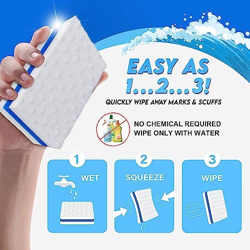 M. Neat Upgrade Melamine Sponge, 20 Pack Extra Thick More Lasting 3X Density - Image 6