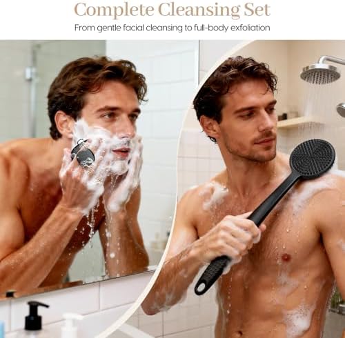 Silicone Back Scrubber for Shower &Silicone Face Scrubber, Soft Body & Facial - Image 2