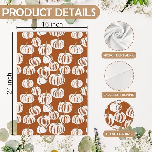 Fall Hello Pumpkin Kitchen Towels and Dishcloths Sets of 2, Fall Burnt Orange - Image 7