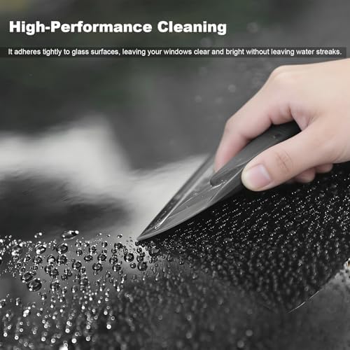 Car Window Squeegee, 11.8 Inches Soft Silicone Auto Glass Water Wiper Cleaning - Image 4