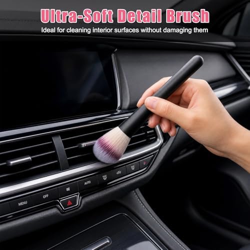 6 PCS Car Detailing Brush Set, Ultra Soft Bristles Auto Cleaning Brush Kit - Image 5