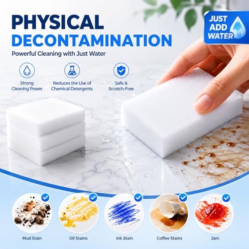 Magic Cleaning Sponges Eraser, 100 Pack Melamine Sponge Foam Pads - Image 3
