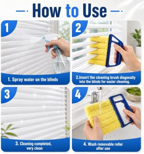 2 Pcs Window Blind Cleaning Brush, Blind Cleaner Duster Tool 7‑Finger - Image 3