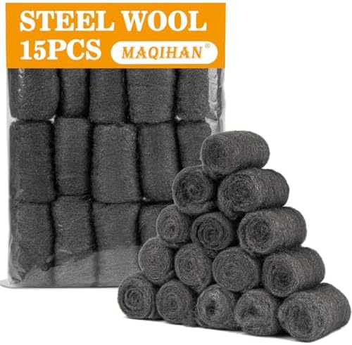 MAQIHAN Steel Wool Pads 0000 15pcs by MaqiIhanCustomOfficial