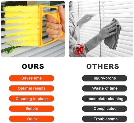 2 PCS Blind Cleaner Duster Tool, 7 Finger Handheld Duster Window Shutters - Image 3