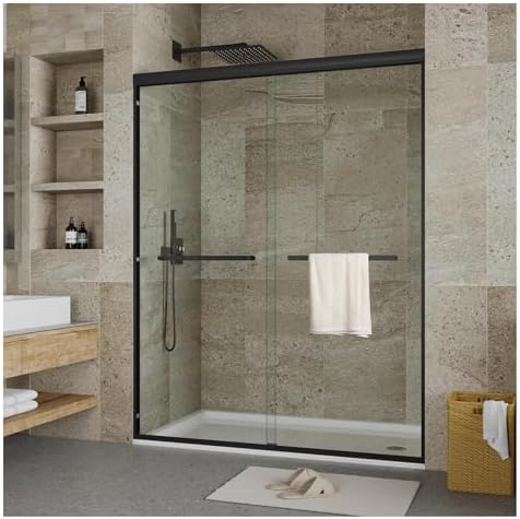 Frameless Sliding Shower Door, 44-48 Inch Width x 72 Inch Height, 1/4" Tempered by Unknown