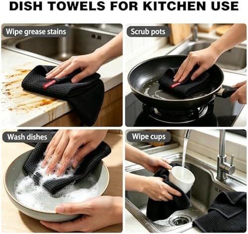 QUILTINA Kitchen Dish Cloths 6 Pack, 12 x 12 Inches - Image 6