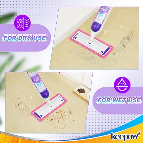 KEEPOW 4 Pink Reusable Mop Pads Compatible - Image 7