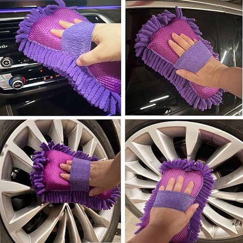 Scratch Free Chenille Microfiber Wash Mitt Car Wash Sponge - Image 3
