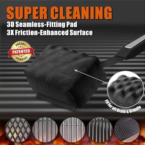 GRILLART Grill Brush Bristle Free. SteamWizards BBQ Replaceable Cleaning Head - Image 4