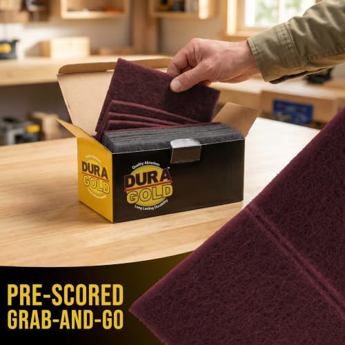 Dura-Gold Premium 6" x 9" Scuff Pads, 5 Each Maroon General Purpose & 5 - Image 4