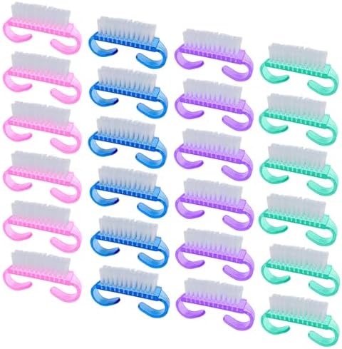 Handle Grip Nail Brush, 24 Pack Small Fingernail Brushes, Hand Scrub Cleaning by HANWER