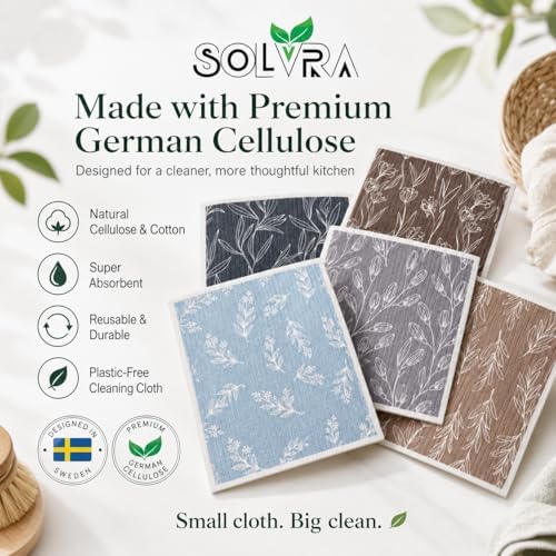 10 Pcs Leaf Print Swedish Dishcloths - Image 3