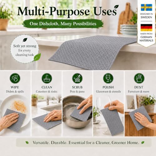 10 Pcs Grey Color Swedish Dishcloths - Image 6