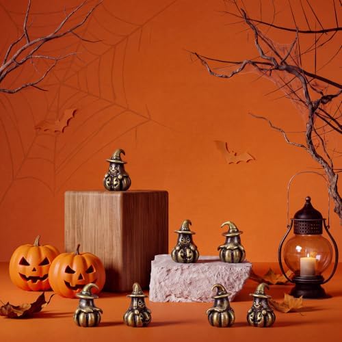 50 Pcs Halloween Mini Ghost Figurines Tiny Brass Color Pumpkin - Image 6