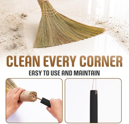 Natural Whisk Sweeping Black Handle Broom - Image 3