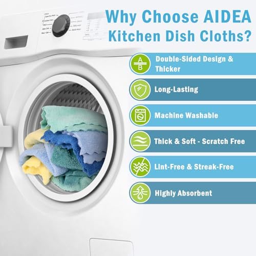 AIDEA Microfiber Cleaning Cloths-20PK, Kitchen Towels 11" x 11" - Image 3